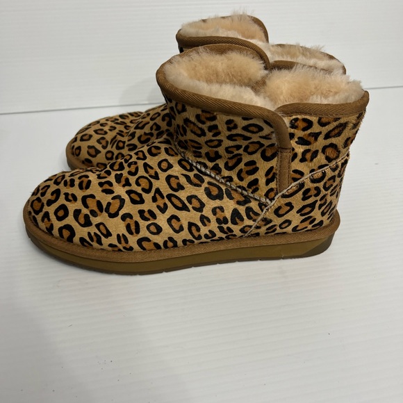 206 Collective cheetah print ankle boots 7B  M brown black and tan color - Picture 3 of 8